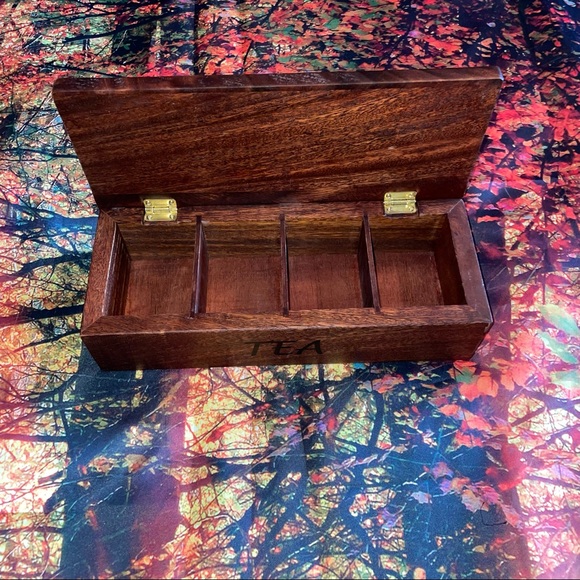 Acacia Wood Tea Storage Box from World Market - Picture 7 of 9
